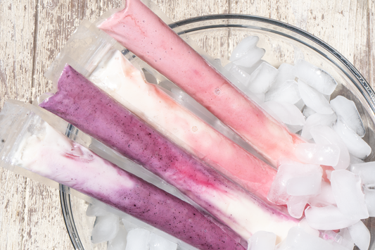 Blueberry & Raspberry Frozen Yogurt Popsicles
