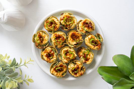 Mango Lime Shishito Poppers in a Tortilla Cup