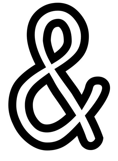 A bold black ampersand symbol on a plain white background.
