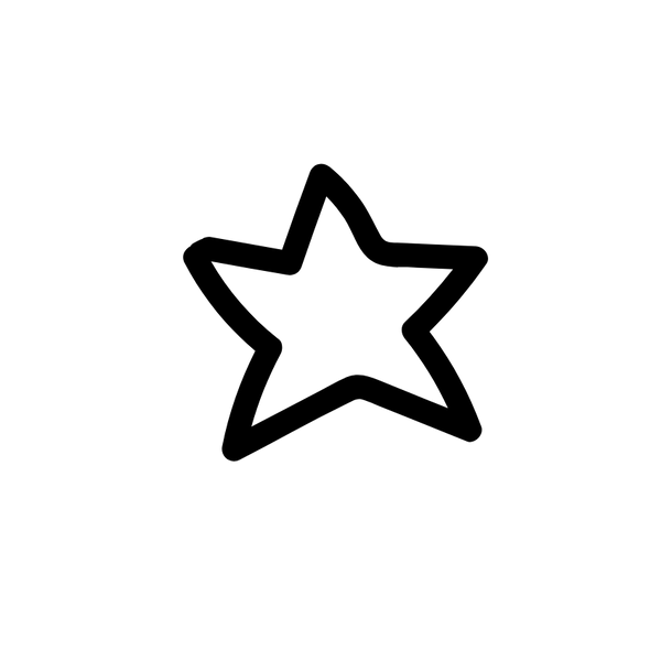 A simple black outline of a five-pointed star centered on a plain white background.
